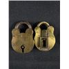 Image 2 : Lot of 2 Antiqe  Brass Padlocks 1 Being Victorian H. Mitchell London