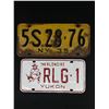 Image 1 : Vintage 1935 New York  And Vintage Yukon (The Klondike) Low Number License Plates