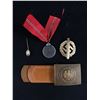 Image 1 : Vintage German Recht Lot - Belt Buckle, 1941-42 Medal, Stick Pin & Cap Badge