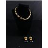 Image 1 : Vintage Monet Gold-Black Choker Necklace w/ Matching Earrings