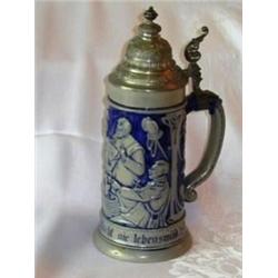 German Blue Grey Stoneware 12" Stein