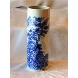 Designer Blue & White Porcelain 12" Vase