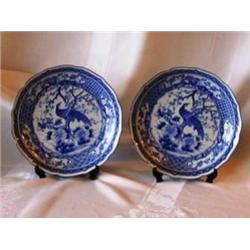 Pr. Oriental Blue & White Porclain plates