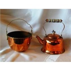 Copper Teapot & Handled Pot