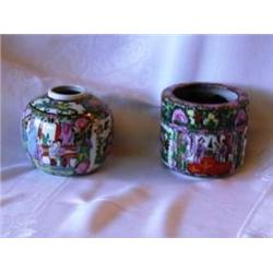 Pair 5" Designer Rose Medallion Vases