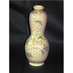 Satsuma 9" Enameled Vase with Floral Motif