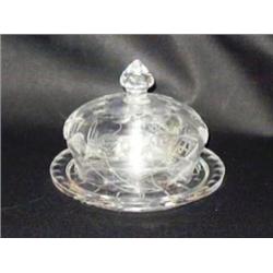 Cut Glass Round Butter Dish