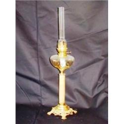Vintage Alabaster & Brass Banquet Oil Lamp