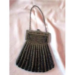 Vintage Beaded Purse with Jeweled Clasp & Frame,