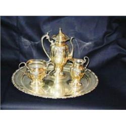 (4 pcs) Victoria Silver Co., Quadruple Plate Tea Service
