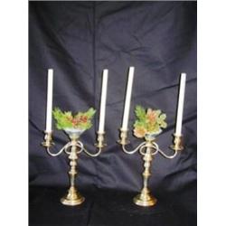 Pair Sheffield Silver Double Candelabrums