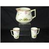 Image 1 : Hand Painted Nippon 6" Pitcher & 3 Matching Handled Cups