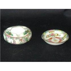 Rose Medallion Ash Tray & Small Bowl