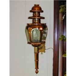 Pair Vintage Brass Coach Lamps
