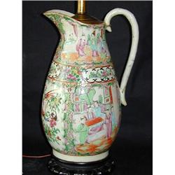 Rose Medallion Porcelain Pitcher/Lamp, repair