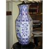 Image 1 : Designer Oriental Blue & White Porcelain Lamp