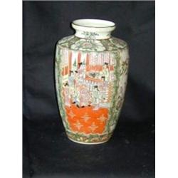 Rose Medallion Oriental Porcelain 12" Vase