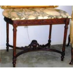 Louis XVI Style Console Table with Marble Top