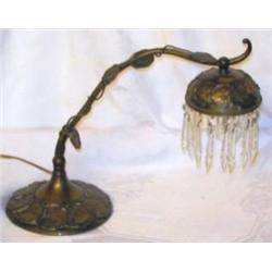 Tiffany Style Art Nouveau Bronze Piano Lamp
