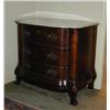 Image 1 : Marble Top Claw Foot Oak 3 Drawer Chest;