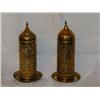 Image 1 : Pair Antique Brass on Copper Candle Holders