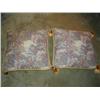 Image 1 : Pair Tapestry Upholstered Pillows with Gold Tassels