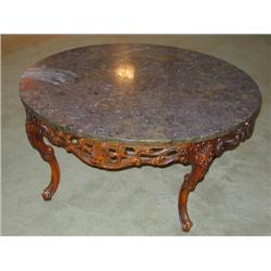 Louis XV Style Pierced Carved Marble Top Center Table