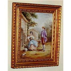 Painting on Porcelain Plaque titled "Laure Levy"; signed D. Liebien