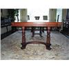 Image 1 : Antique Oak Dining Table with 8 Leaves, extends to 10'
