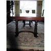 Image 2 : Antique Oak Dining Table with 8 Leaves, extends to 10'