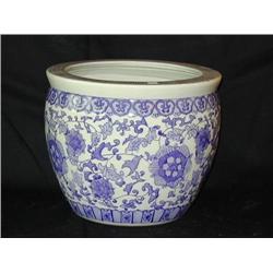 Designer Blue & White Porcelain Jardinière