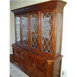 Century Oak Finish Break Front China Cabinet