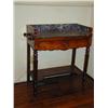 Image 1 : Antique Marble Top Walnut Server with Towel Bars