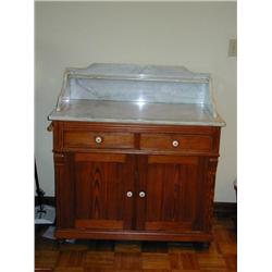Antique Pine Marble Top Washstand