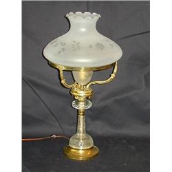 Cut Glass & Brass Table Lamp
