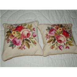 Pair Needle Point Pillows