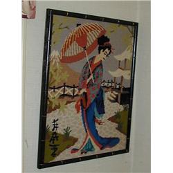 Oriental Lady Needle Point Picture