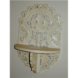 Hand Painted Teak Wood Wall Shelf