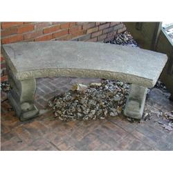 Curved Concrete Garden Bench