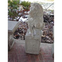 Concrete Lion on Concrete Pedestal