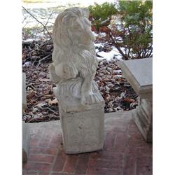 Concrete Lion on Concrete Pedestal