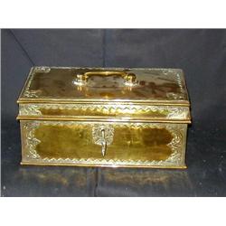 Ornate Brass Locking Box w/ Key