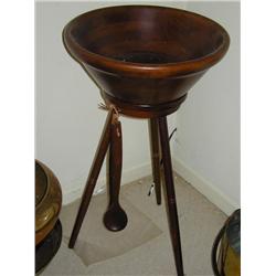 Walnut Bowl on Stand with Spoon