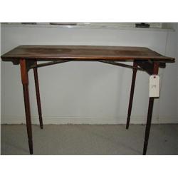 Antique Oak Sewing Table with Folding Legs