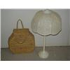 Image 1 : 2 pcs Handled Basket & Table Lamp