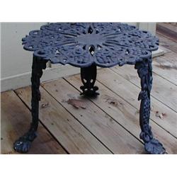 Vintage Cast Metal Round 3 Leg Patio Table