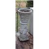 Image 1 : Concrete 2 pcs Ornate Figural Jardiniere & Pedestal