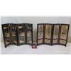 Image 1 : Qty 2 Asian 4-Panel Shadow-Box Screens w/ Painted Backs 24"x18"