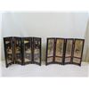 Image 2 : Qty 2 Asian 4-Panel Shadow-Box Screens w/ Painted Backs 24"x18"