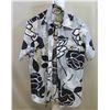 Image 1 : Holo-Holo Hawaii Aloha Shirt Black & White w/ Front Pocket